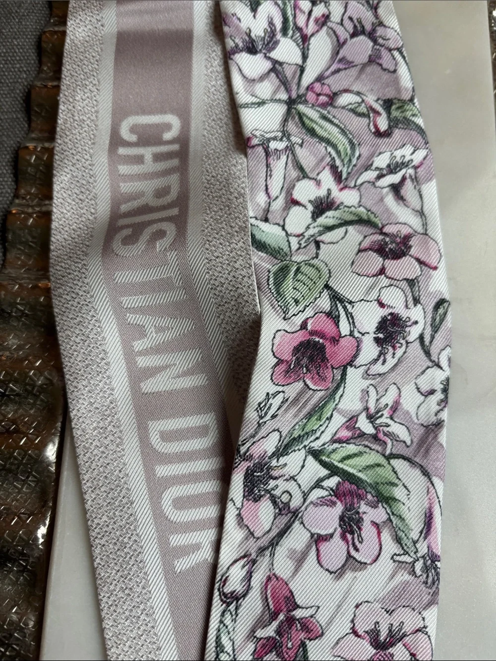 Christian Dior Mitzah W ABC Silk Scarf Rose New